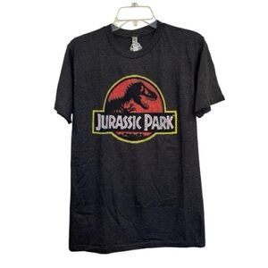 Jurassic Park Logo Short Sleeve Gray Graphic Tee NWOT Medium